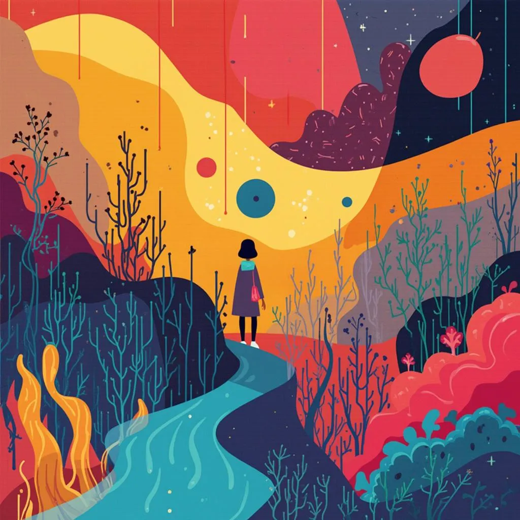 Ilustración abstracta para llamada a la acción